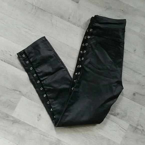 Pleather star stud  pants - Picture 2 of 4